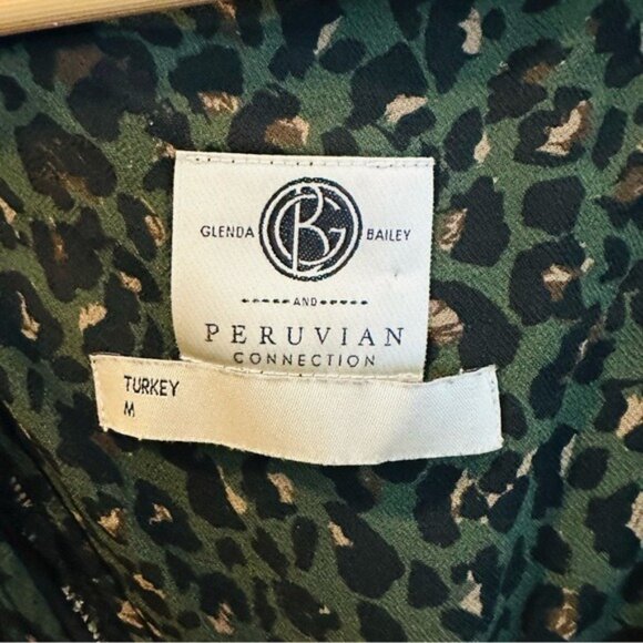 Peruvian Connection Maxi Cheetah Print Dress Size M – Boho Chic Animal Print - Picture 9 of 12